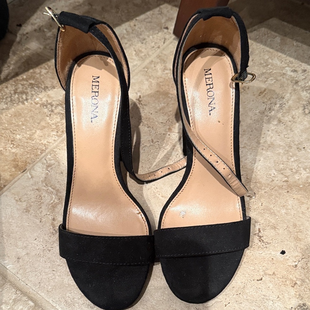 Merona Black Ankle Strap Heels